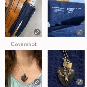 Old Navy Khakis+925 sterling 18”Italy box chain+Grand Canyon🦅stone pendant